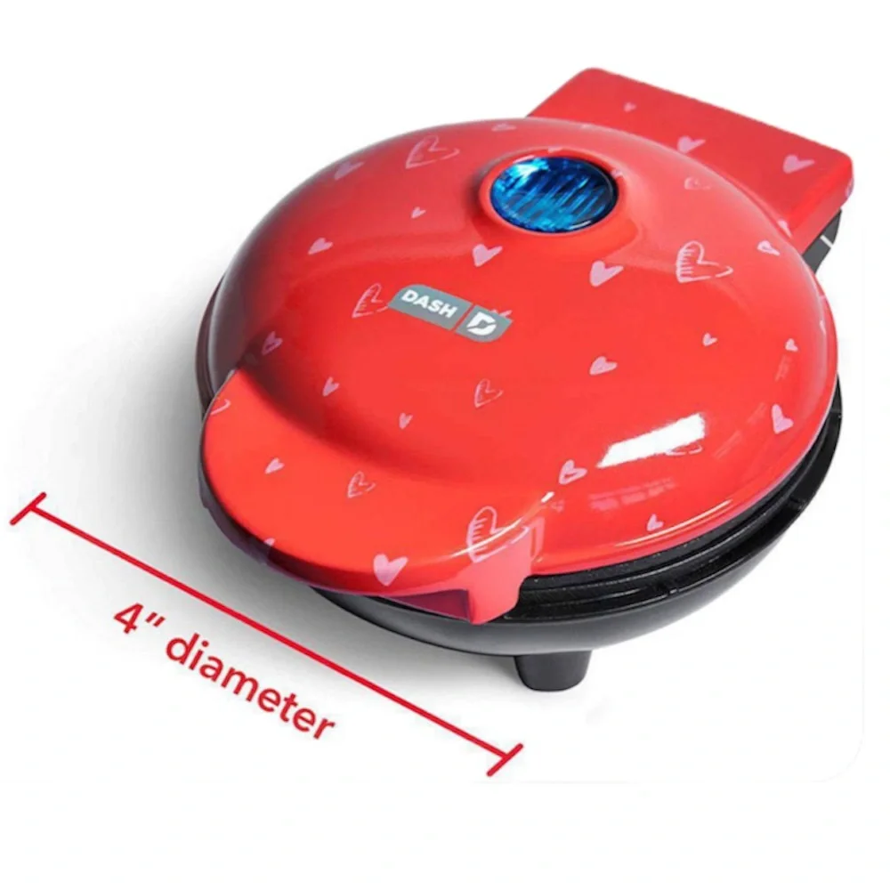 Dash Heart Mini Waffle Maker, Red, Heart Waffle Maker